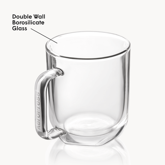 AeroPress Double Wall Glass Coffee Mug - 2 Pack