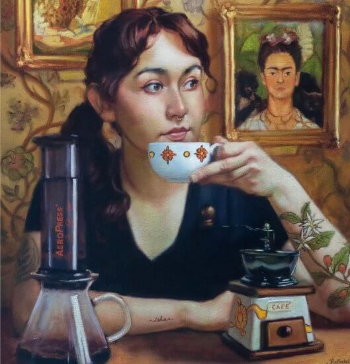 AeroPress art illustration