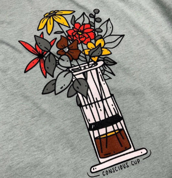 AeroPress floral artwork